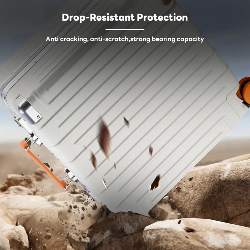 Maleta de mano liviana rígida de 18 pulgadas aprobada por TSA con portavasos y cerradura TSA para viajes