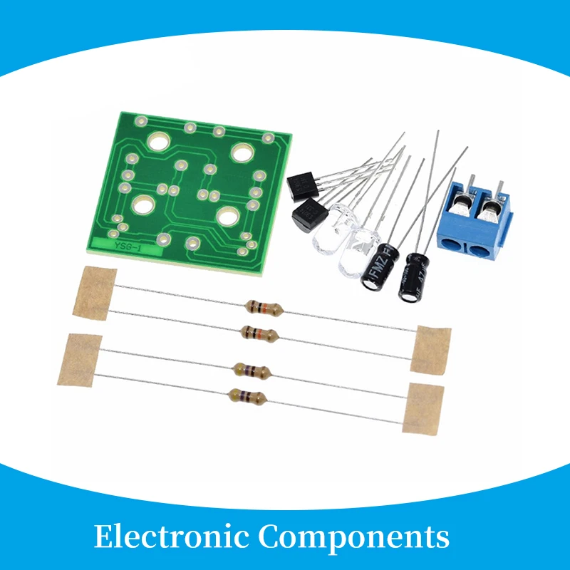DIY Electronic Kit 5MM LED Flashing Light Circuit Simple LED Blinking Flip Flop Suite Welding Practice Parts DC 3-9V