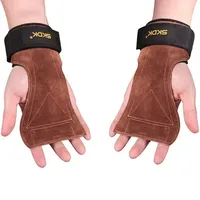 Gym Grips For Men Women Cowhide Palm Guards Weightlifting Fitness Workout Gloves Grips with Wrist Wraps Training Equipment