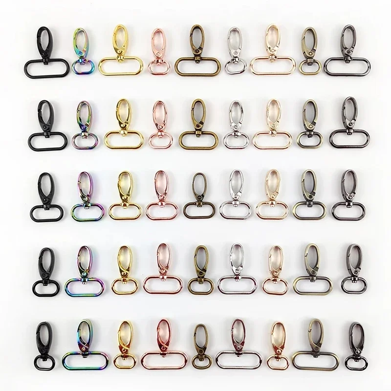 20Pcs 16-50mm Bags Strap Buckle Metal Lobster Clasp Dog Collar Carabiner Buckles Swivel Trigger Clips Snap Hook DIY Accessories