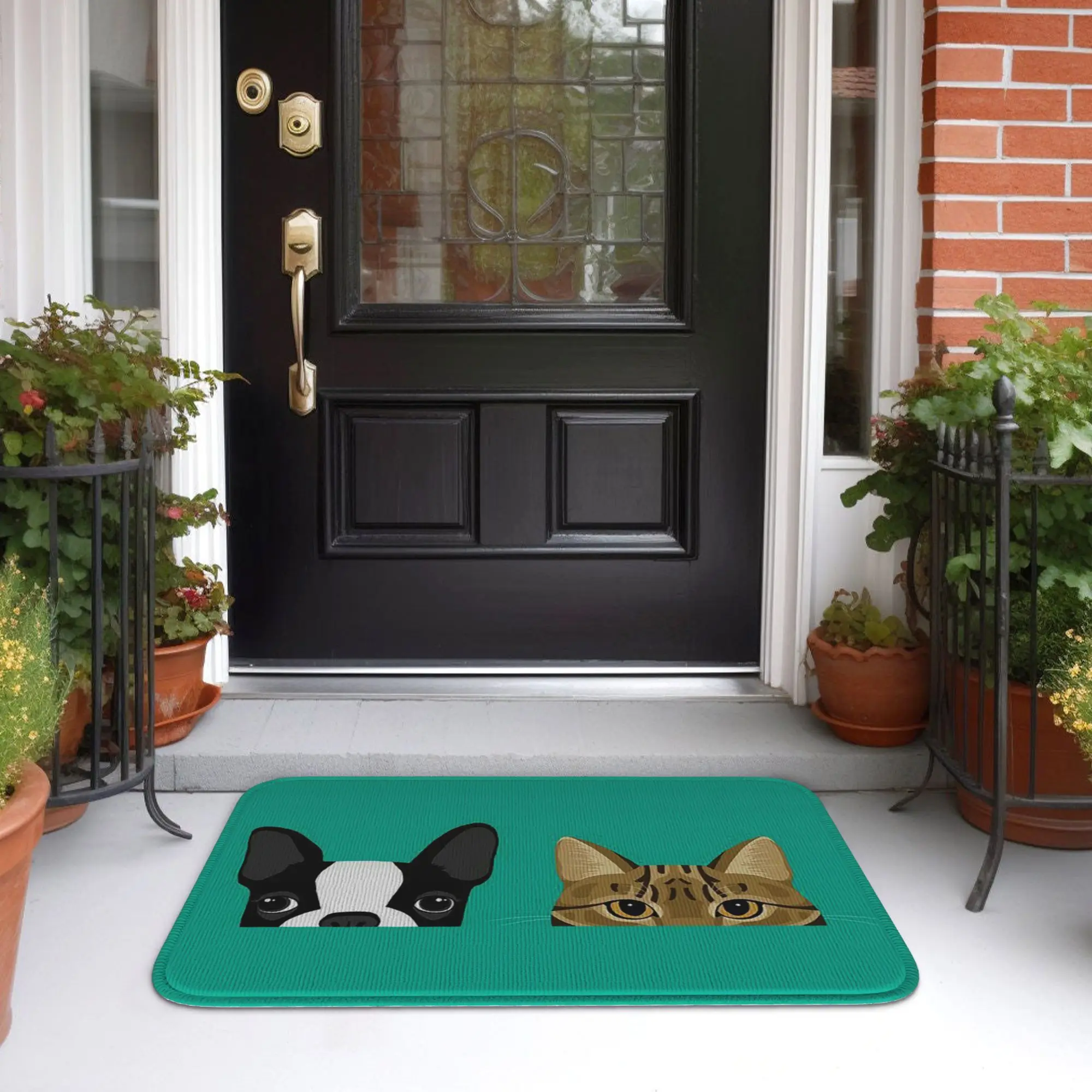 Cute Cartoon Dog Cat Printed  Doormat Sand Scraping Carpet Rug Kitchen Entrance Home Floor Mat for Bathroom Footpad Mats