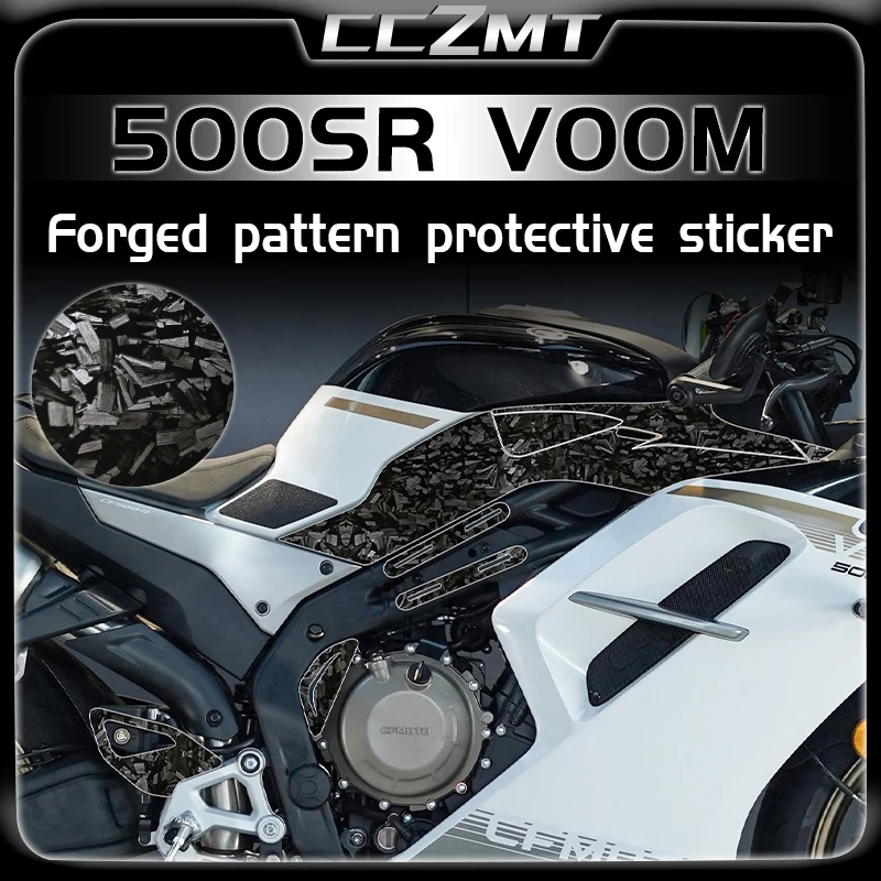 For CFMOTO 500SR VOOM SR500 500 SR 500sr 2024 Motorcycle forged carbon fiber fuel tank body protection sticker accessories