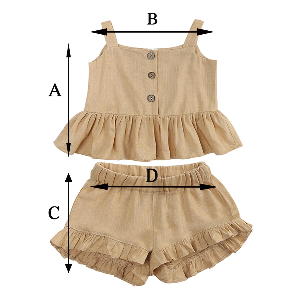 2026 sommer Baby 2 stücke Trainingsanzug Anzug Solide Leinen Ärmellose Weste + Shorts Neugeborenen Set Kleinkind Mädchen Spitze Hosenträger Rüschen kleidung – Detail 1