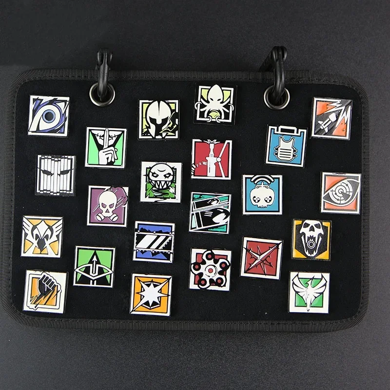 Rainbow Six R6 Game Skills Badge Patch Hook & Loop Patches Metal Enamel Morale Badge, Decoration for Clothing and Backpack