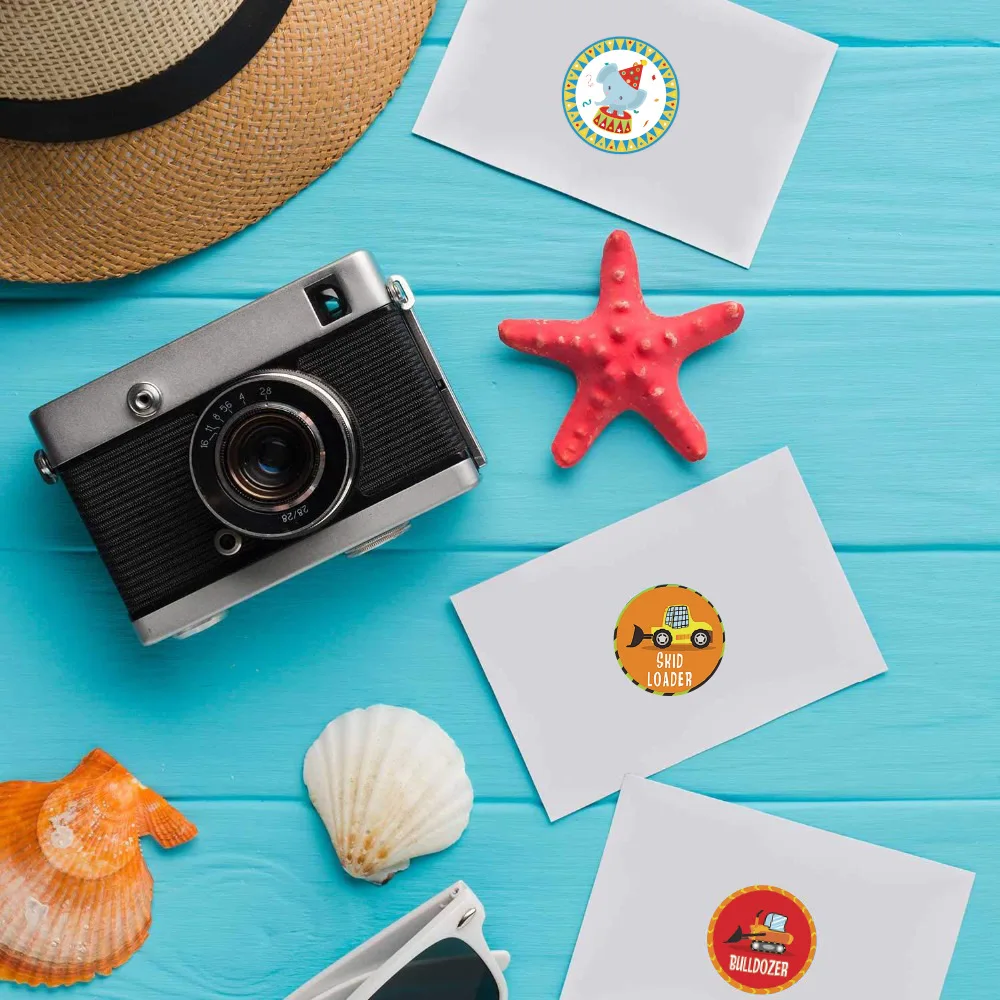 500 قطعة/لفة ملصق السيرك الحيوانات الصغيرة مكافأة ملصق هدية لاصقة تزيين ملصق الختم