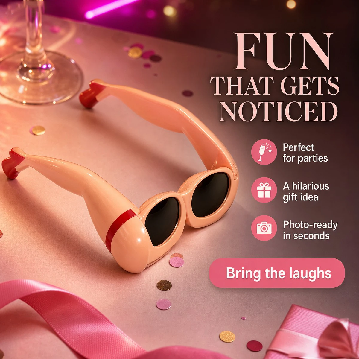Novelty Leg Buttocks Sunglasses Funny Sunglasses Portable Lightweight Adults Party Prank Joke Shape Glasses For Men Women Gifts