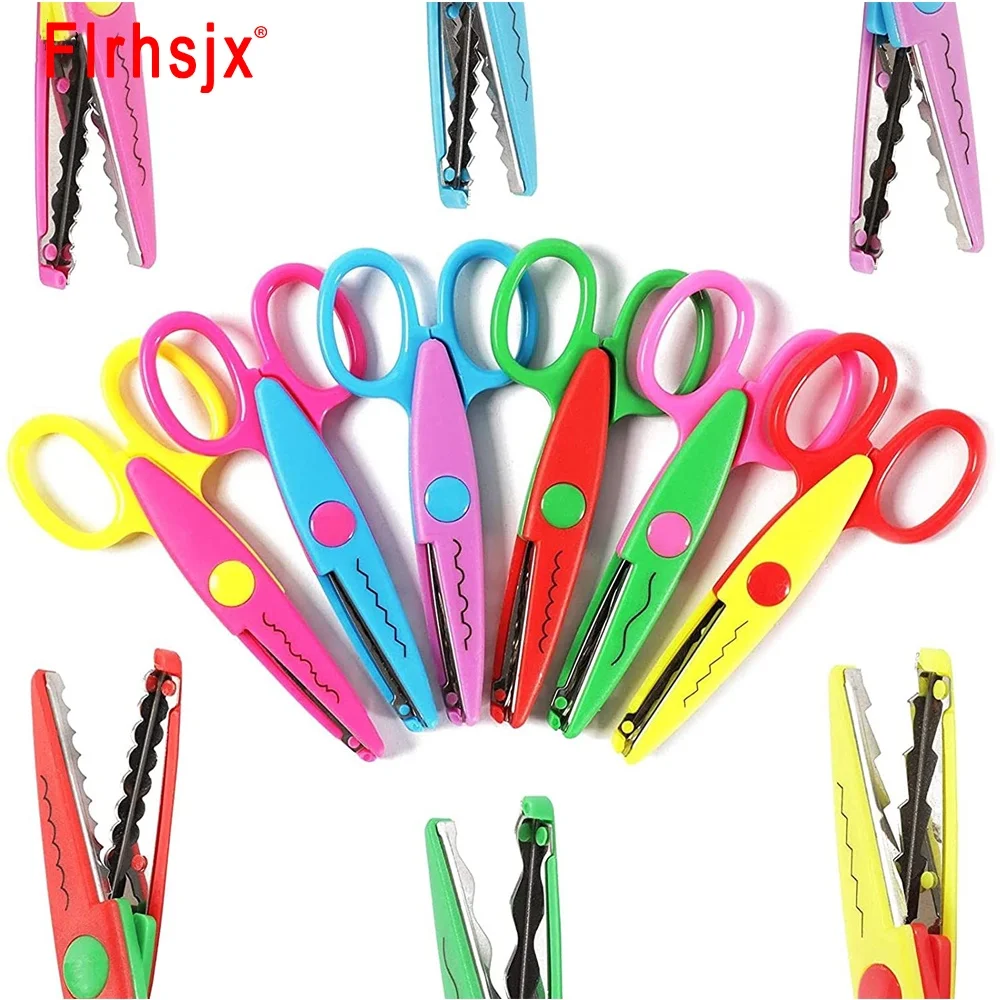 Student DIY Color Album Decorative Lace Scissors Comfortable Hand Scissors Paper Cuttings Scissors Art Safety Scissors