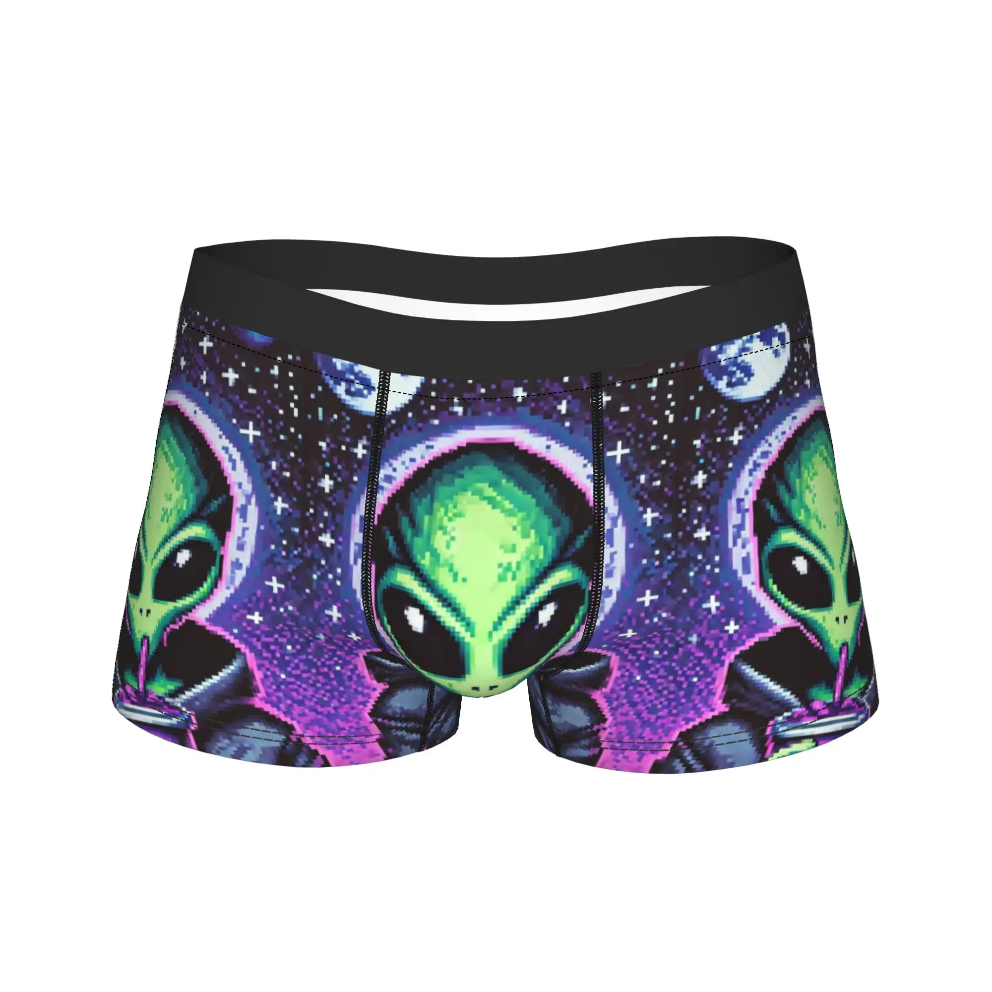 Space Alien Portrait Underwear  Male Shorts Briefs Breathable Boxershorts Quality Print Large Size Underpants