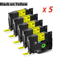 5pcs Black on Yellow Label Tape AZE-631 Compatible for Brother TZ Tze 631 Tze-631 P-Touch 12mm Ribbon Dropshipping&Wholesale