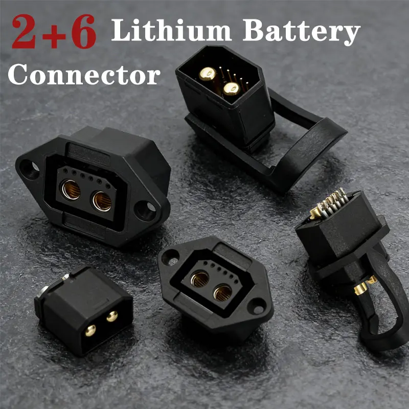 2+6 Lithium Battery E-bike Connector 8Pin Male Female Plug Socket High Current 80A Electric Vehicle Discharging Power Connectors