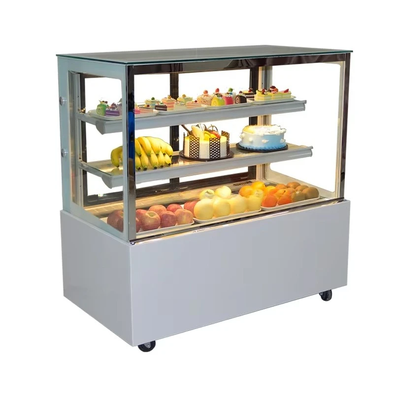 Glass Single-Temperature Stainless Steel Cold Water Cooling Unit Display Cabinet Fan Cooling Refrigerated Showcase Customized