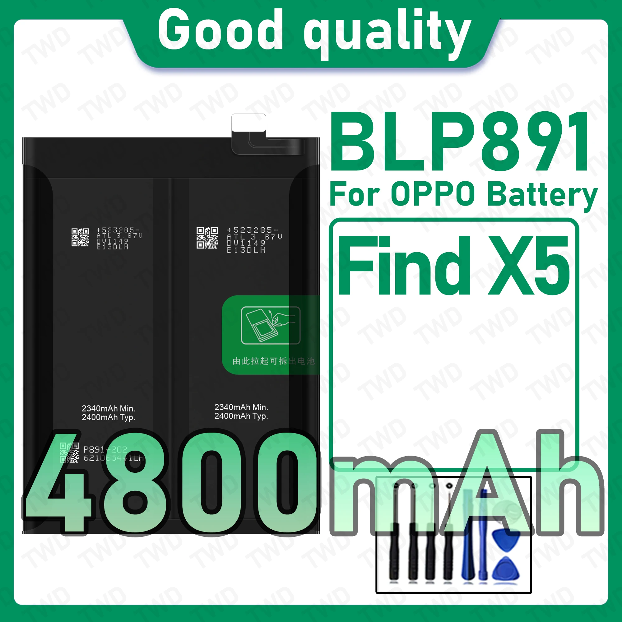 BLP891 Brand New High Capacity Rechargeable Li-ion Replacement Battery For OPPO Find X5 Bateria+Free Tool