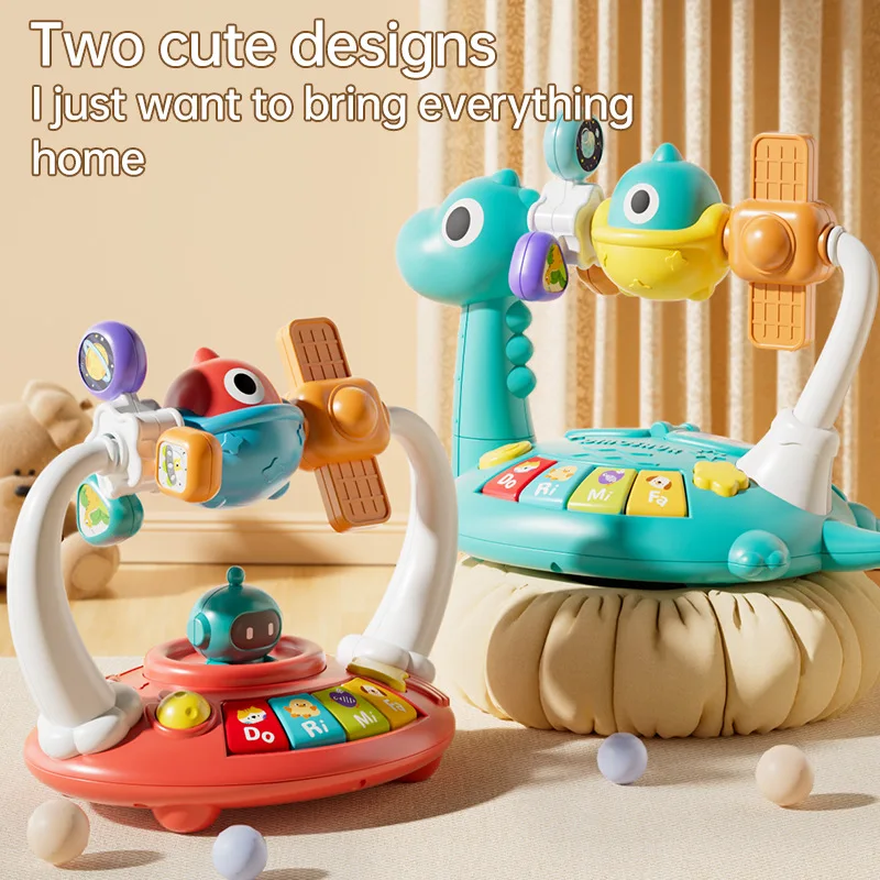 

Multifunctional animal piano early education educational toy dinosaur space light music piano baby pat drum toy