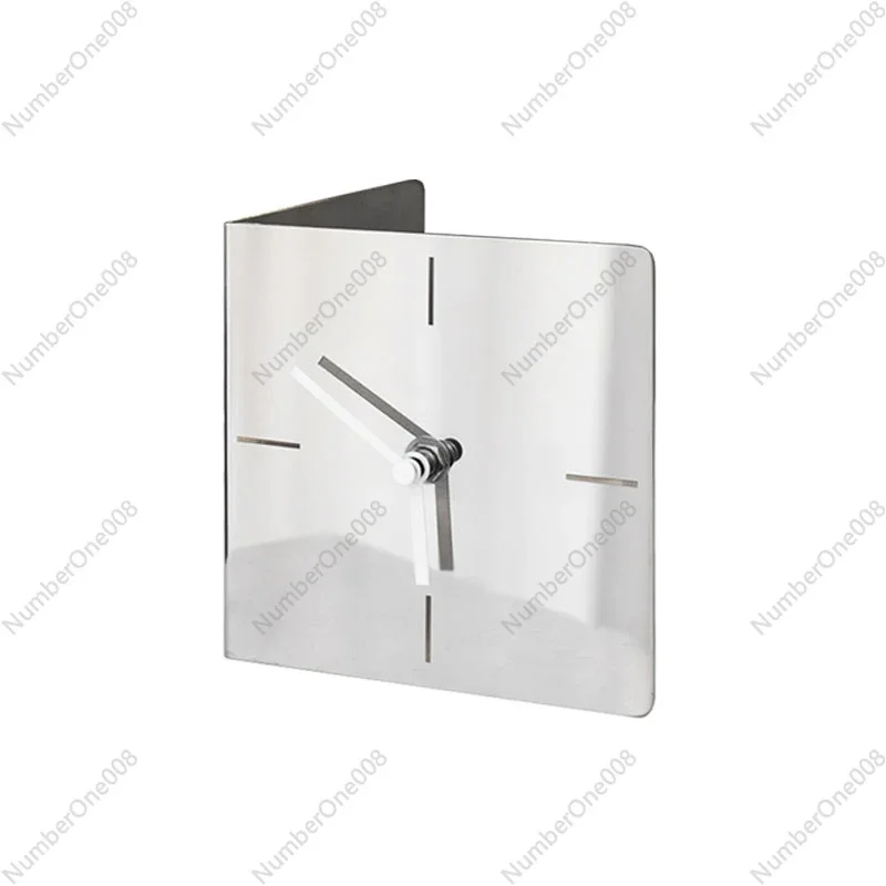 

Wall Clock Mirror Stainless Steel Living Room Ins Design Bauhaus Silent Wall Clock