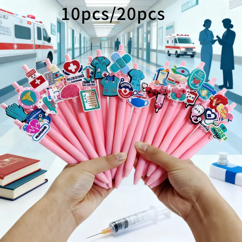 

10/20PCS Medical Series Press Gift Neutral Pen Medical Theme Patch Pen Writing Gift, High Appearance Signature Pen