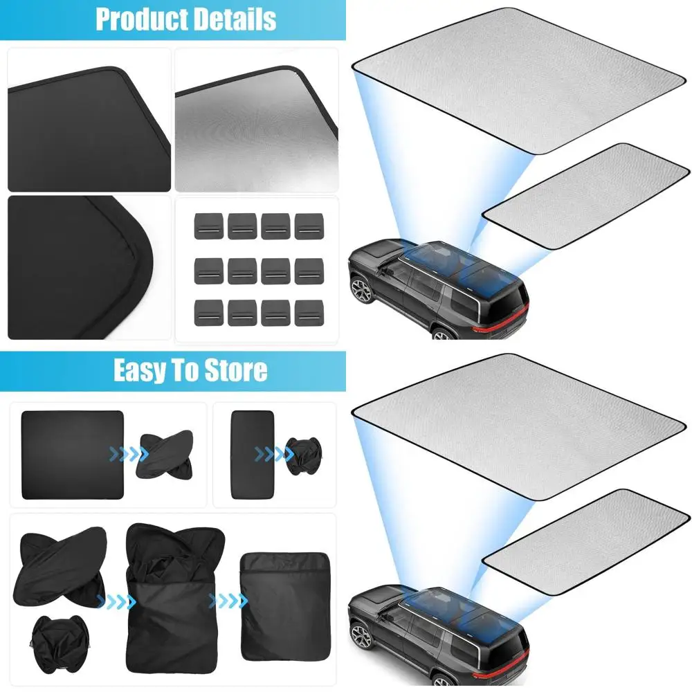 

Universal Sunshade for 2022-2025 SUVs, Retractable Roof Window Cover, UV Protection & Heat Insulation