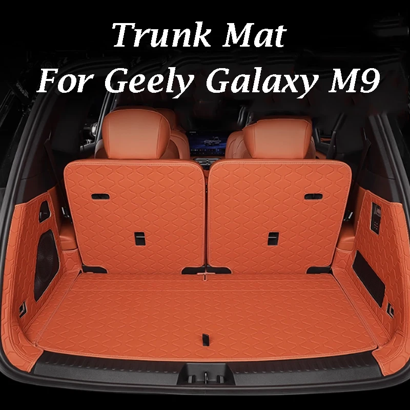 

For Geely Galaxy M9 2025 2026 Special Trunk Cushion Backrest Cushion Fully Wrapped Nappa Leather Trunk Mat Interior Modification
