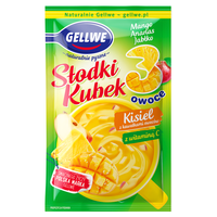 Gellwe Sweet Cup 3 fruit Kissel with mango fruit pieces Pineapple Apple 30 g