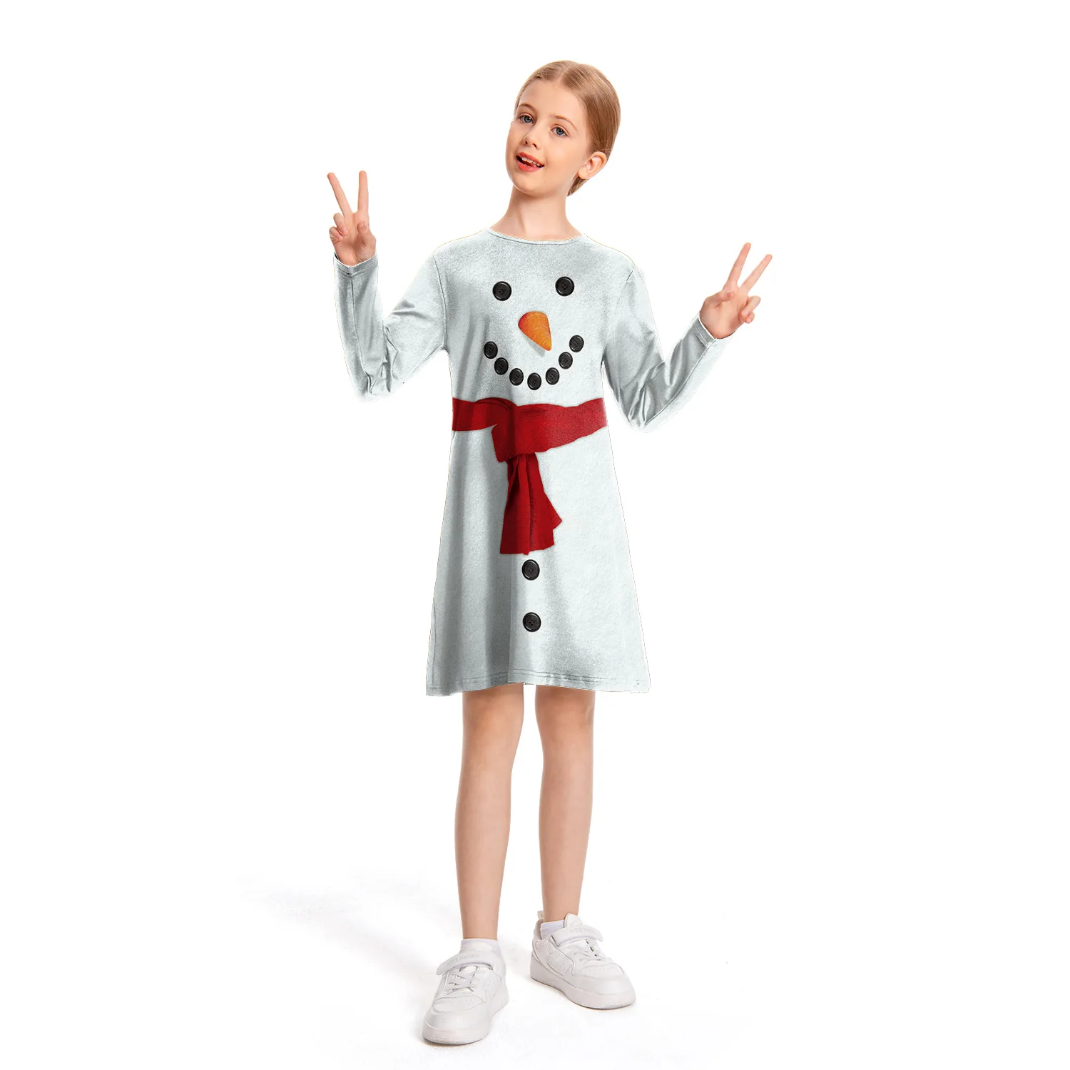 فستان عيد الميلاد للفتيات بقلنسوة وأكمام طويلة زي مهرجان سانتا كلوز للأطفال ملابس السنة الجديدة ملابس تنكرية لحفلات عيد الميلاد