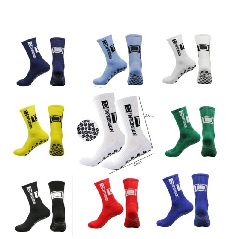 6Pairs New in ANTI SLIP Tapedesign Football Socks Mens Mid Calf Non-Slip Soccer Sport Cycling Sports Sock Women yoga Socks