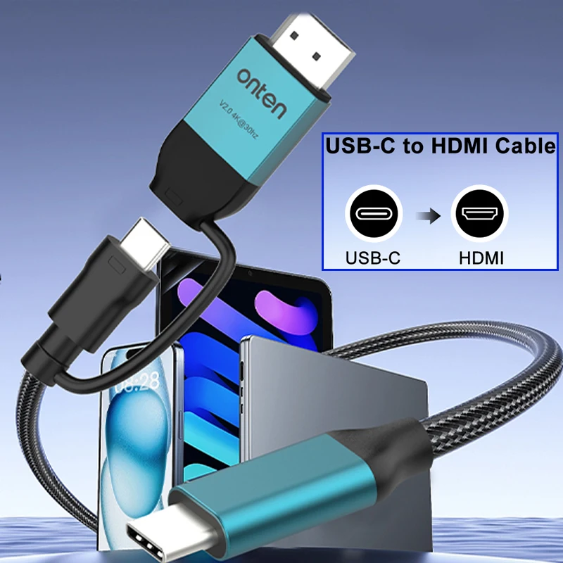 

Внешний док-станция для подключения экрана, кабель USB-C - USB-C, HDMI-совместимый кабель, карта видеозахвата, сплиттер-адаптер, USB-конвертер видео