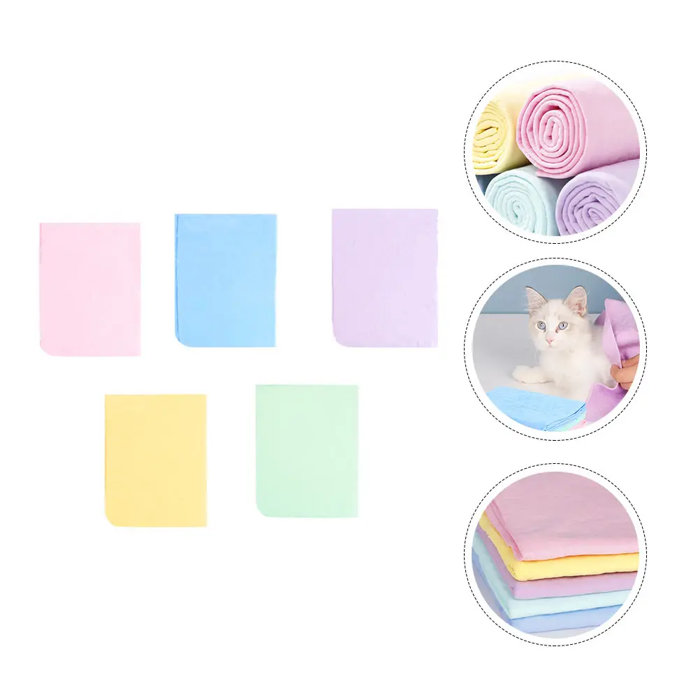 

5Pcs Absorption Quick Dry Pet Towel Soft Lightweight Bathing Cat Towel Pet Absorbent Towels Puppy Drying Supplies