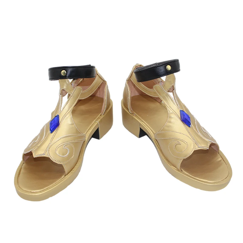 Game Honkai Star Rail Dr. Ratio Cosplay Boots Shoes Gold Sandal for Halloween Carnival Party Christmas