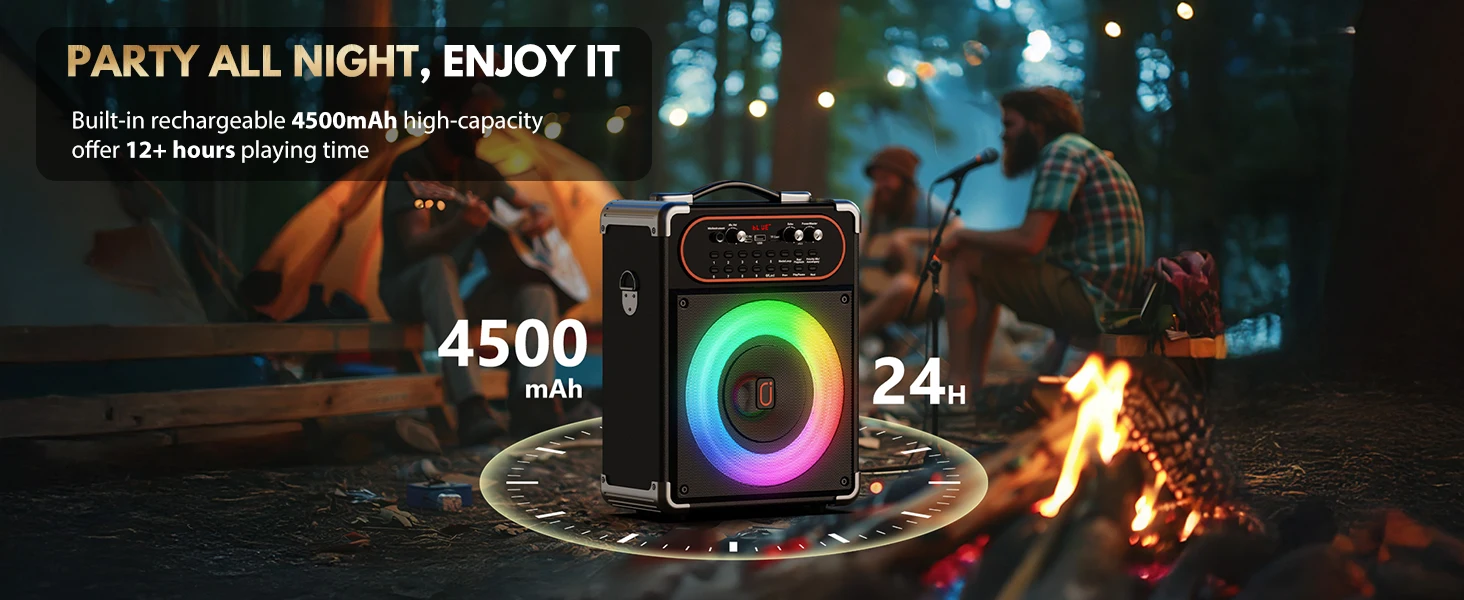 S68 Karaoke Machine with 2 Microphones,Gatherings and Parties, PA System with Echo Adjustment for Adults, Stage-subwoofers