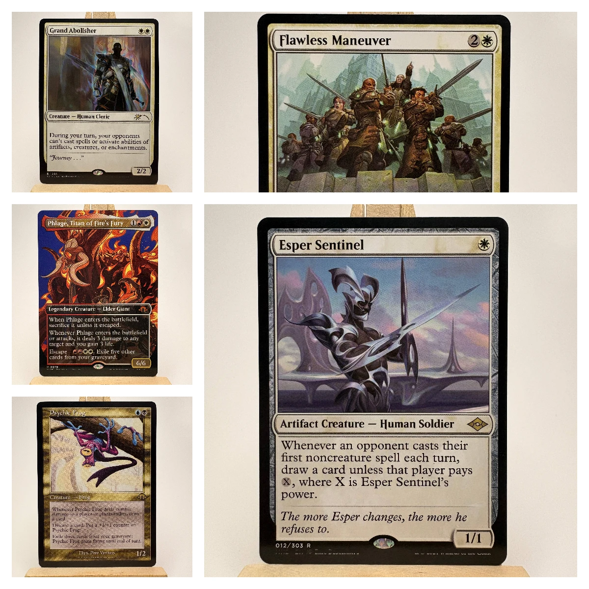 Tarjetas Blancas y Legendarias Multicolores: Proxy Mágico Esper Sentinel Psychic Frog Solitude, Cartulina Negra Alemana