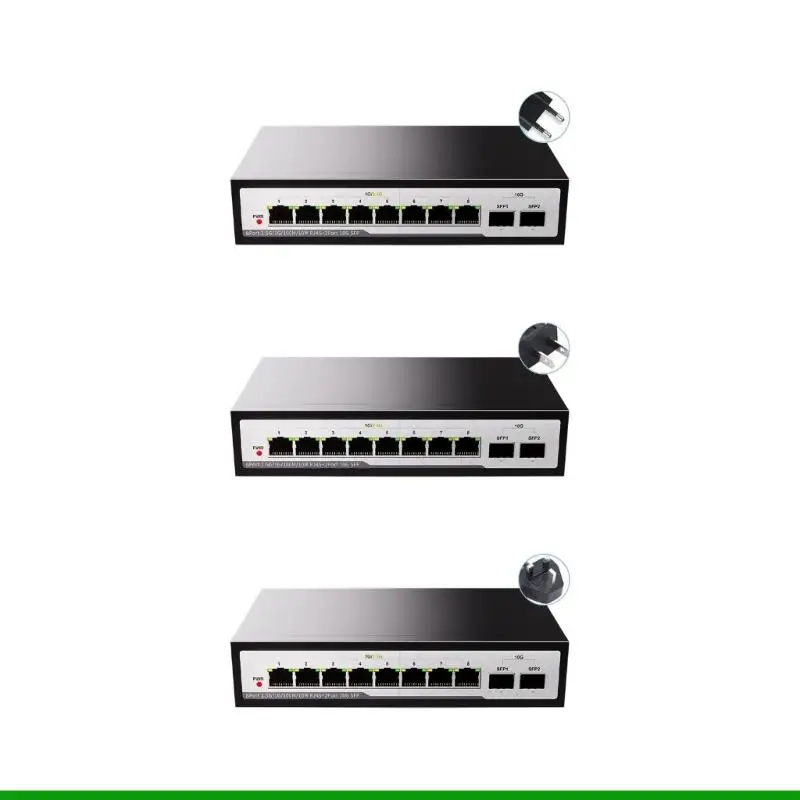 

U55C Energy Saving 8 Port 2.5G Switcher 2x10G Fiber Port Fanless Metal Case Plugs and Play Setups
