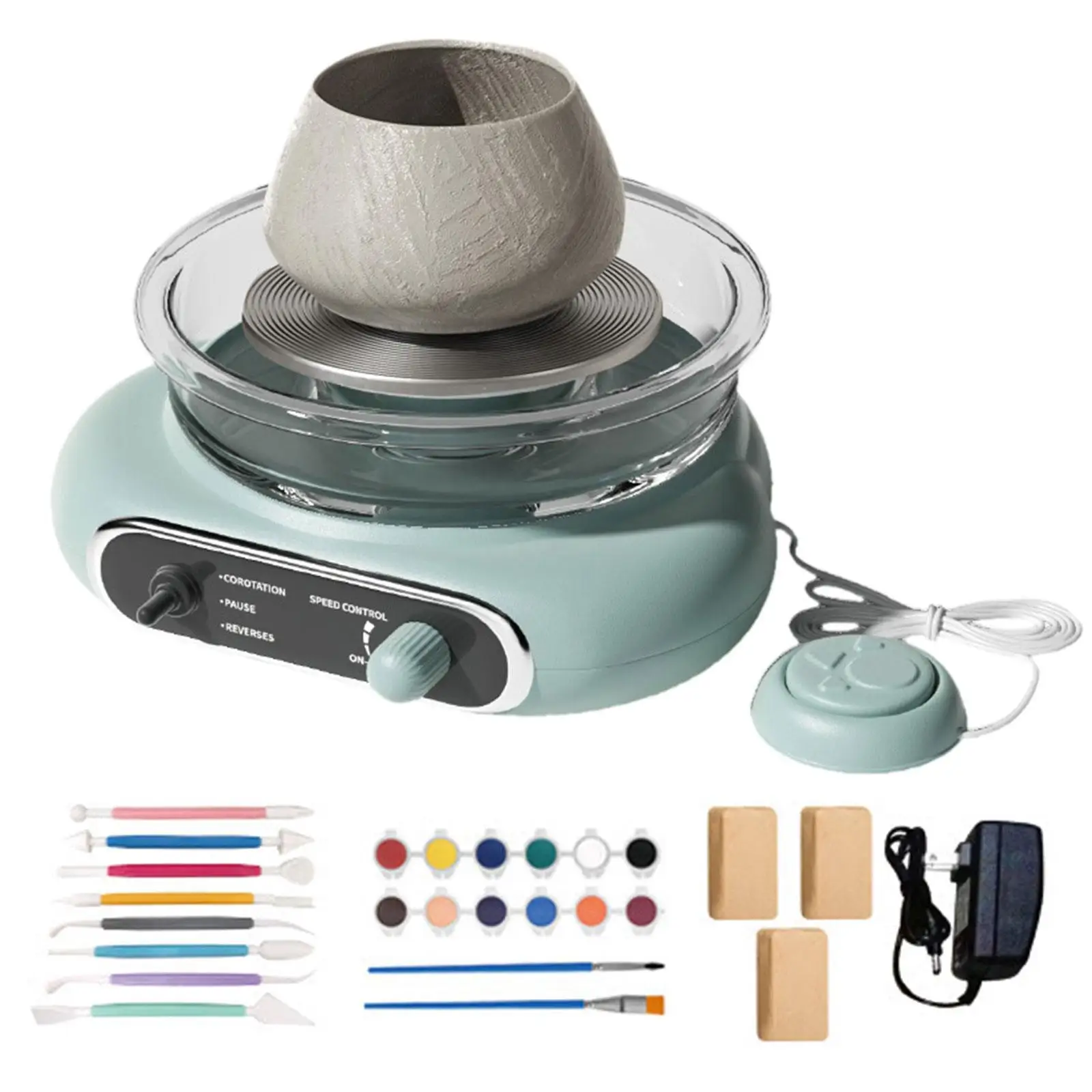 

Мини-набор для гончарного колеса, электрическая гончарная машина, электрический гончарный круг для работы с глиной, для детей, взрослых, начинающих, принадлежности для творчества своими руками