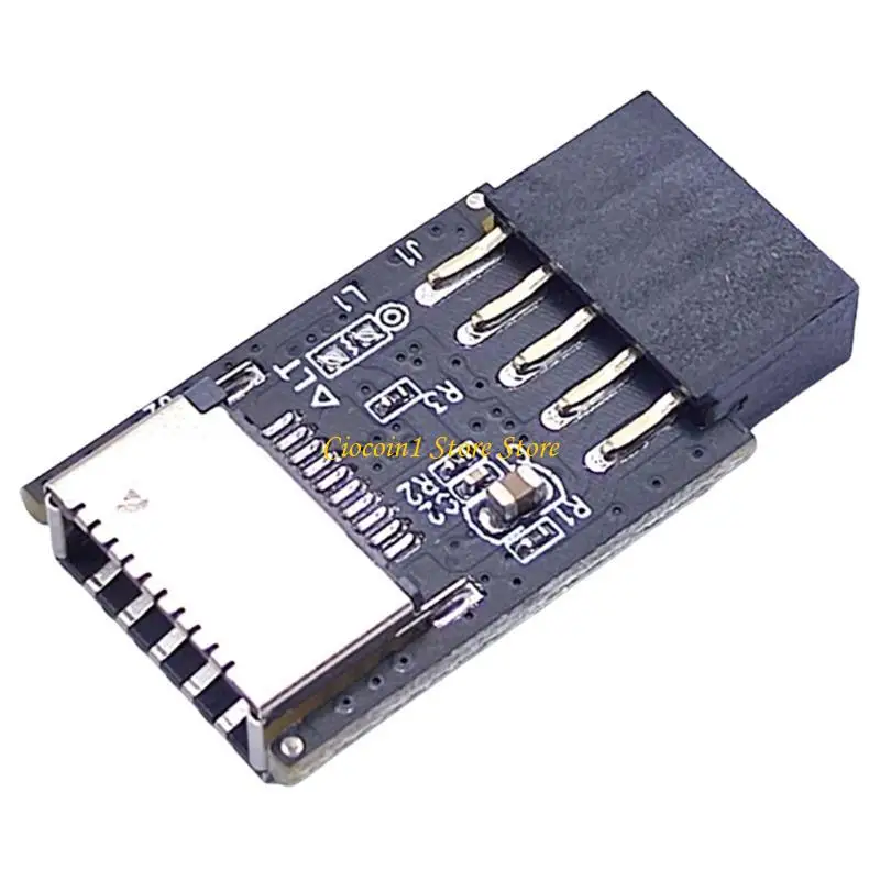 A3PC Motherboard USB 2.0 9Pin Front Panel Header to USB C/TypeE Adapter, 9pin to USB C Converter Fast Data Transfer
