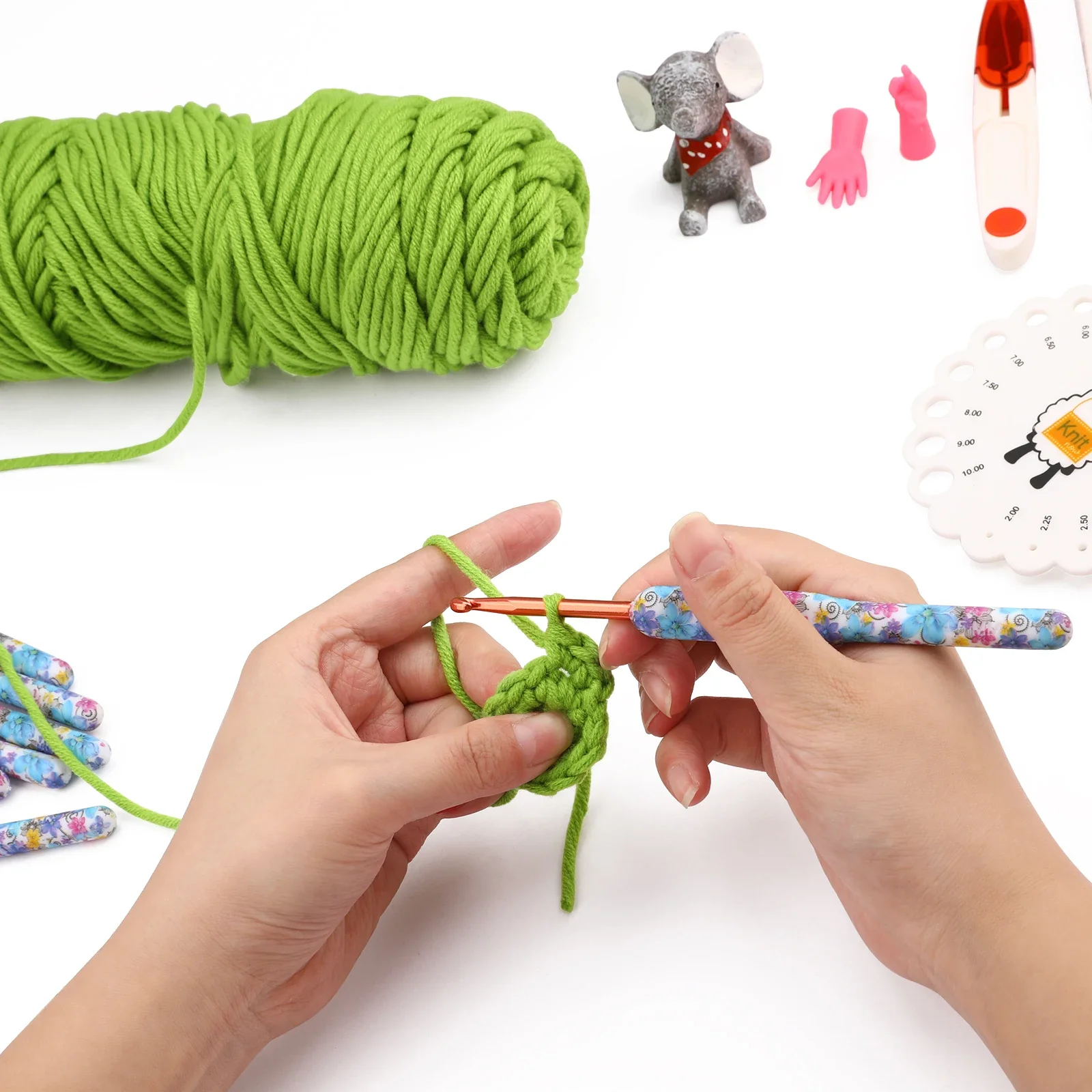 Ceramic Handle Crochet Hooks Set for Knitting