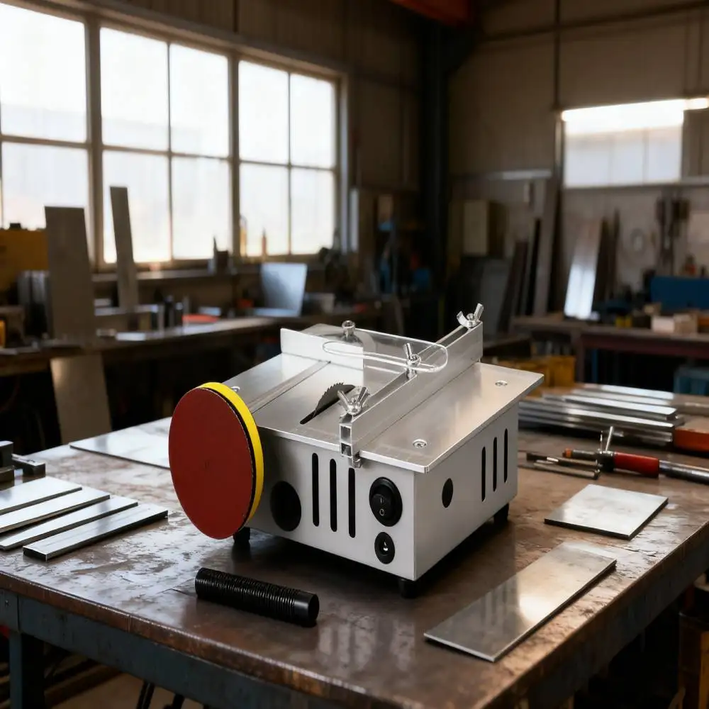 

Dual Motor Mini Table Saw, Precision DIY Woodworking Acrylic PVC Electric Saw, Small Cutting Machine for Model Making & Crafts