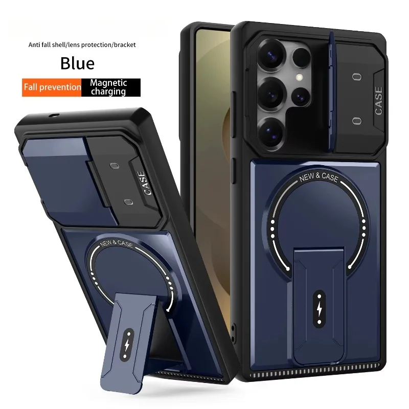 Magnetische Handyhülle für Samsung Galaxy S25 S24 Plus S23 S22 S26 Ultra A37 A57 A08 A18 A06 A16 A26 A36 A07 A17 mit Ständer