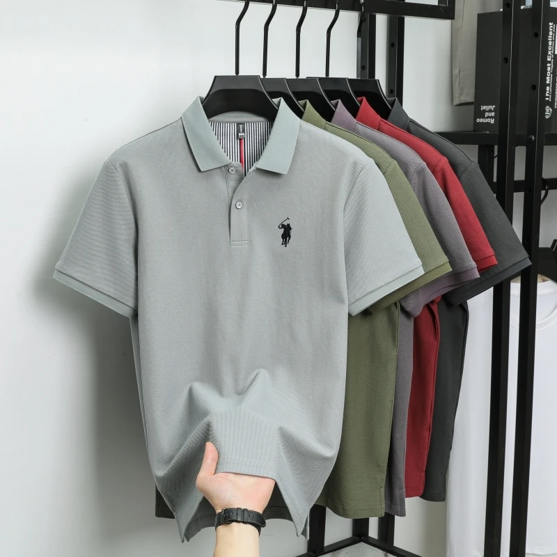 New men's high-quality short sleeved polo shirt, summer fashion, casual, comfortable