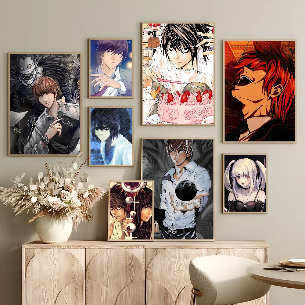 Death Note Anime Posters Sticky Decoracion Painting Wall Art White Kraft Paper Wall Decor