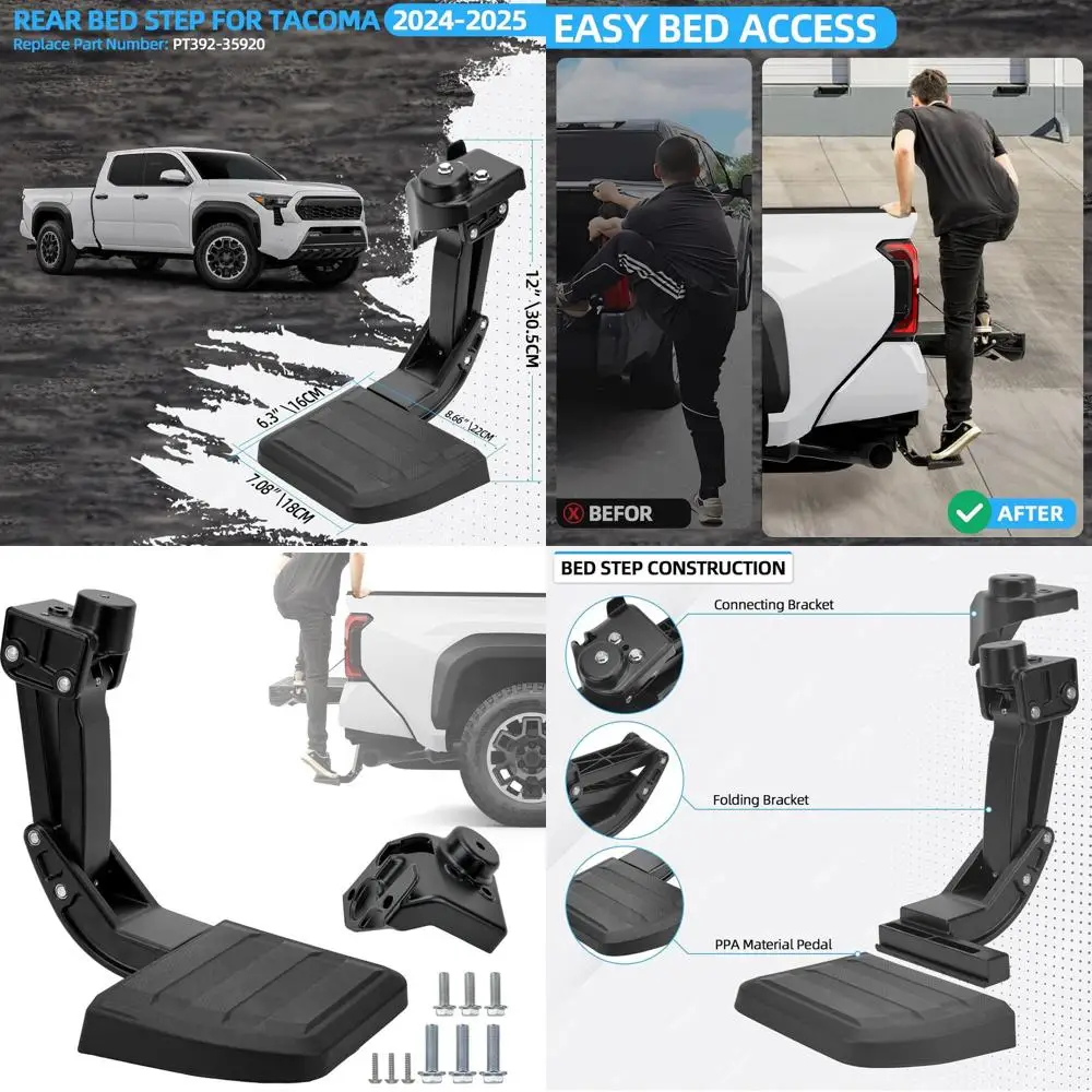 

Выдвижная ступенька задней двери — совместима с Toyota Tacoma 2024-2025 и номером OE PT392-35920 — сверхмощный, легко устанавливаемый грузовик