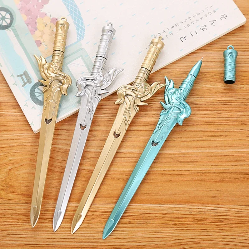 50PCS Creative Learning Stationery Cartoon Rollerball Pen Cute Student Animation Pen Feng Qiuhuang Sword Signature Pen