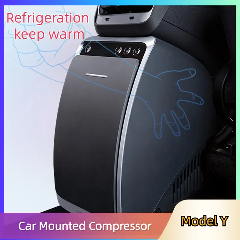 

The Rear Seat Refrigerator in the Car is Suitable for Tesla Mode Y Compressor Refrigeration keep warm Car Mounted Refrigerator