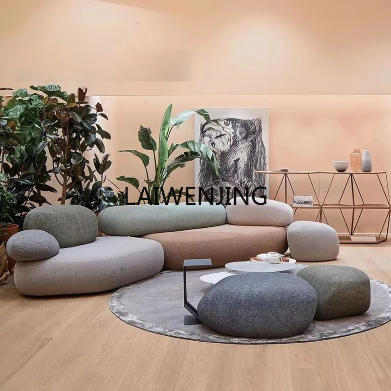 

SGF pebble sofa oval creative fabric sofa stone shape
