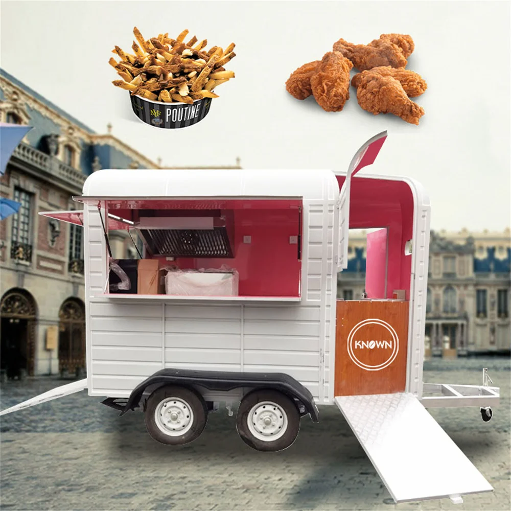 Outdoor Camper Hot Dog Snack Cart Towable Food Truck Mobile Food Cart