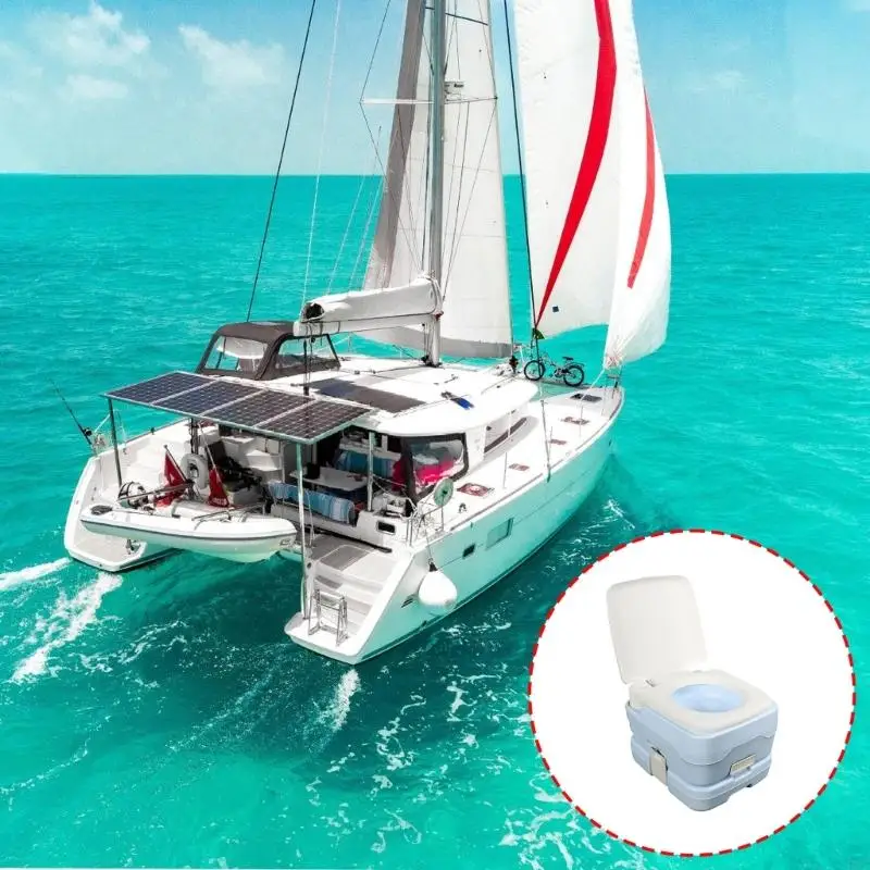 

10L Transportable Toilet For Marine Journeyer Thin Plan Manual Fan Structure Unscented Waste Disposal HDPE Building H9EE