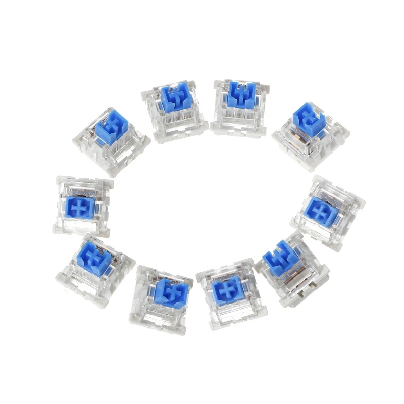 10Pcs 3 Pin Mechanical Keyboard Switch Blue Replacement For Gateron Cherry MX JUL09 Drop ship