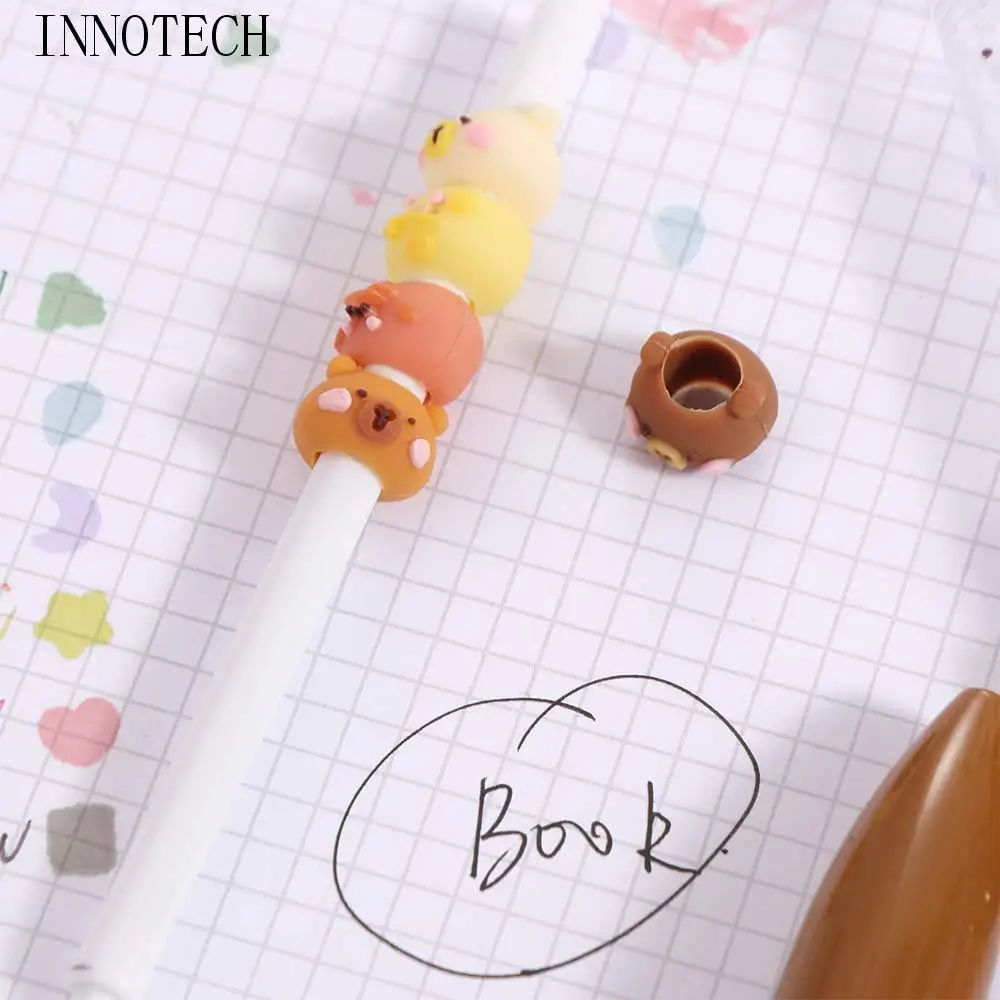 

Креативная интересная гелевая ручка с капибарой, кавайная ручка для письма, милая ручка с бусинами, эстетические черные чернила, гелевая ручка 0,5 мм для детей