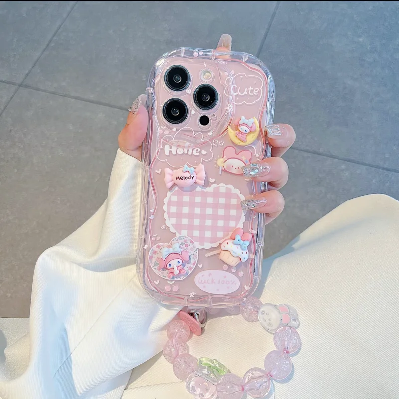 Cinnamoroll Melodie Cartoon 3D Case Voor POCO M7 F7 X7 X6 F6 M6 X5 M4 X3 Pro M5S C71 C61 C65 C75 5G 4G Keten TPU Telefoon Cover Gevallen