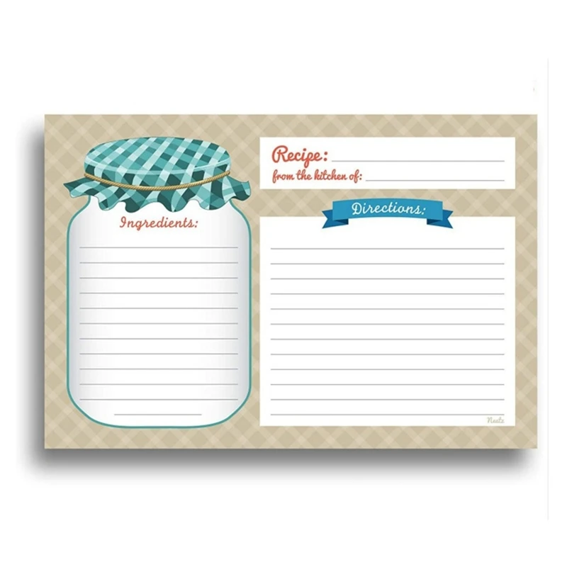 20cb criativo receita cartão duplo-face cozinha receita cartões de nota grosso não-papel de borrão para o chá de panela de casamento 10 pçs
