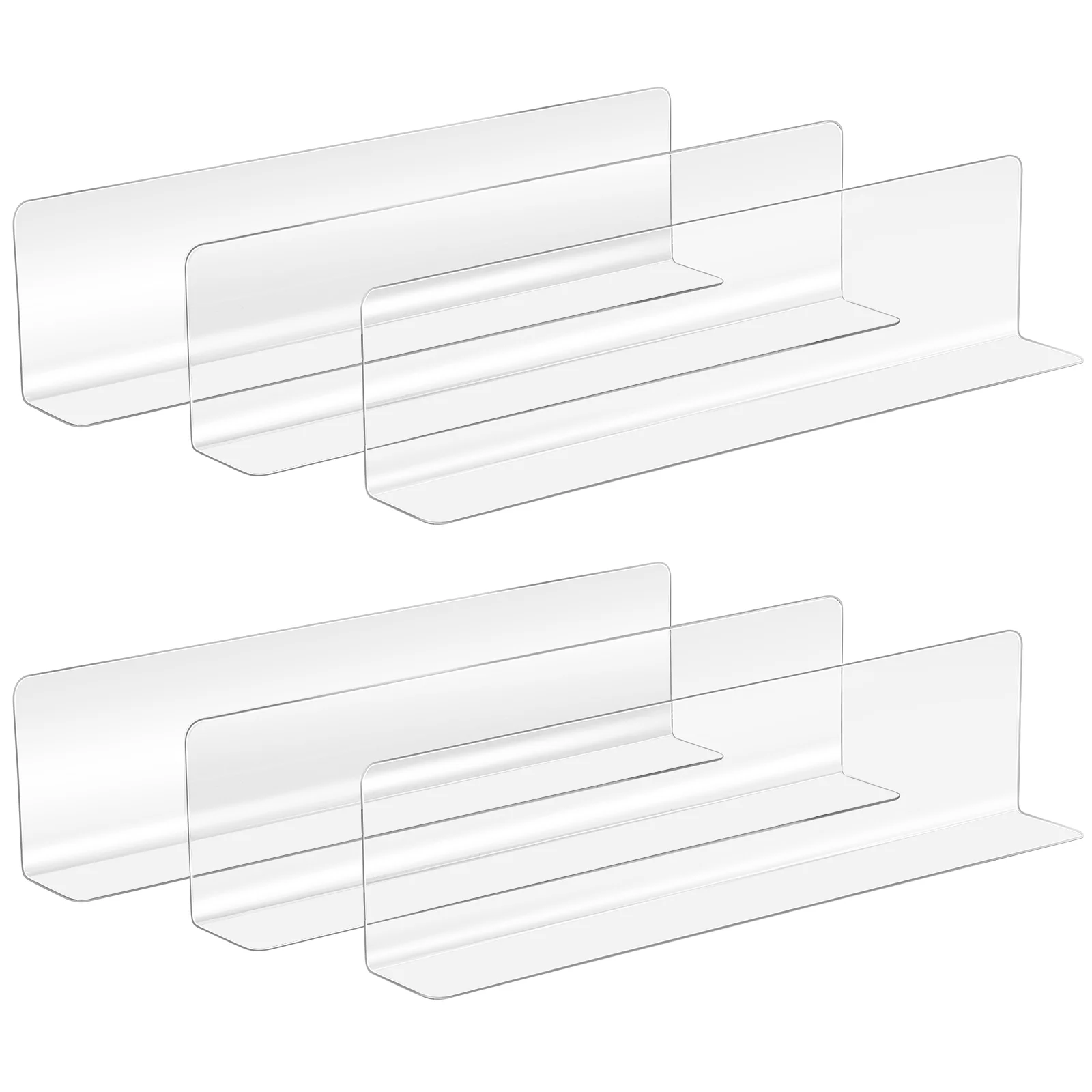 

20 Pcs Separator Divider Clear Shelves for Wall Floating Risers Pantry Shelf Dividers Supermarket Clothing