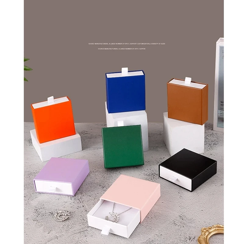 Paper Container Packaging Drawer Box Holder Jewelry Display Gift Ring Brooch Necklace Package for Gifts Organizer Boxes