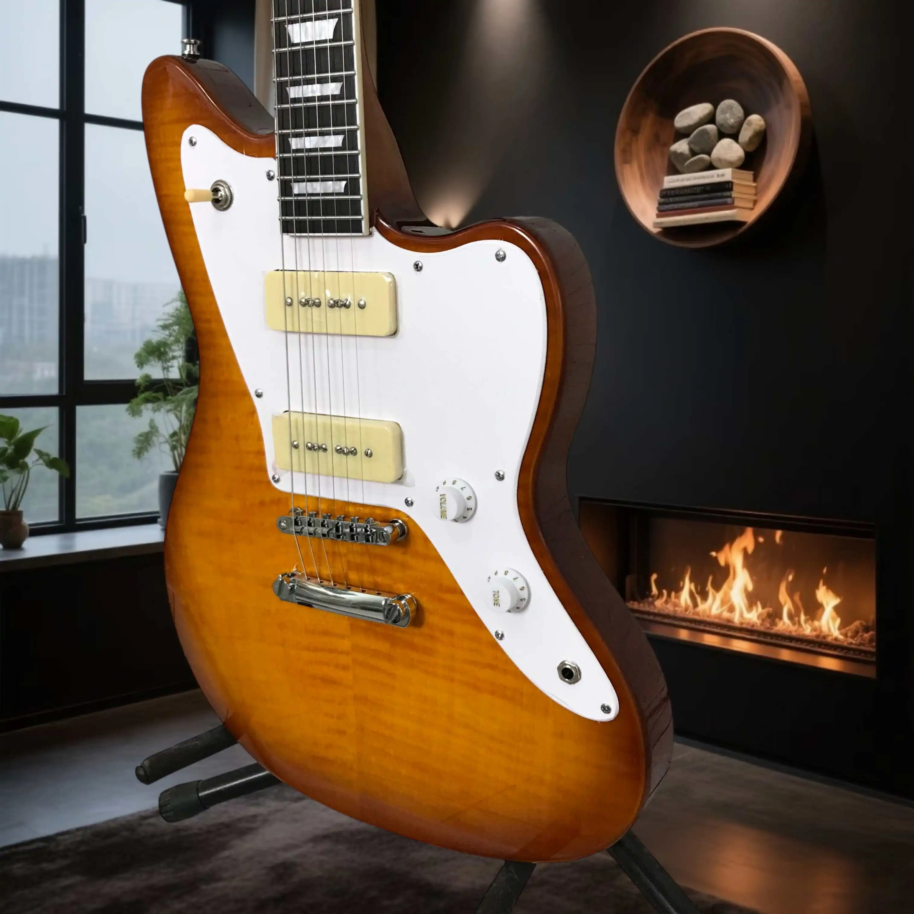 Vintage Style Guitar Fixed Bridge HH Pickup Clear Articulation Funk Soul Live Gig Gift Intermediate Advanced Guitarist